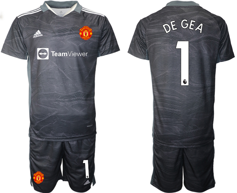 Men 2021-2022 Club Manchester United black goalkeeper #1 Soccer Jersey->manchester united jersey->Soccer Club Jersey